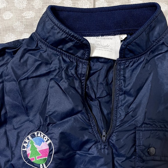 Holloway Lake Tahoe Embroidered Advertisement Sample Windbreaker‎ Size L - Picture 5 of 6
